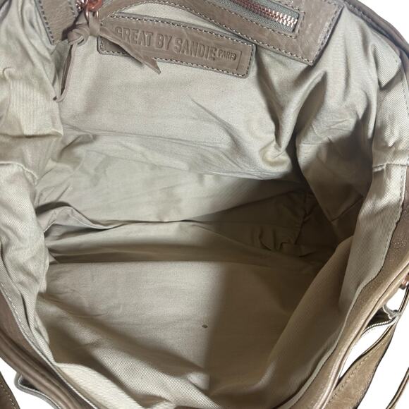 Great by Sandie Tan Leather Satchel Bag – Convertible Crossbody Parisian Chic - Picture 14 of 15